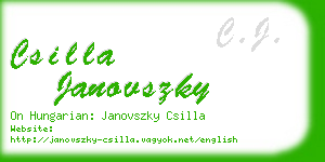 csilla janovszky business card